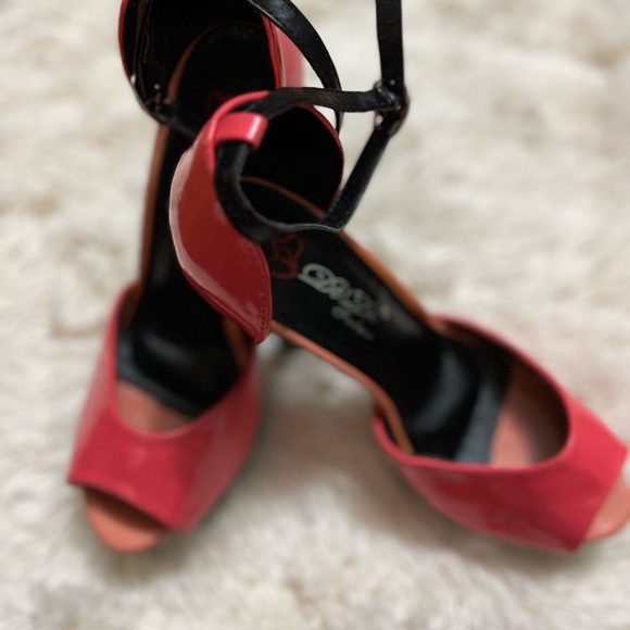 Color block coral heels - Picture 3 of 4